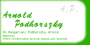 arnold podhorszky business card